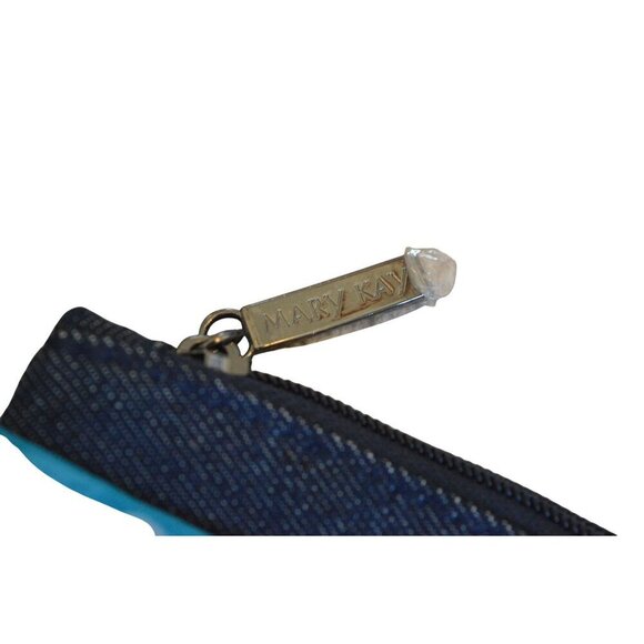 NEW Mary Kay The Weekender Collection Blue Jean Ribbon Travel Make Up Bag Twee - Picture 4 of 5